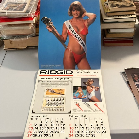 VINTAGE RIDGID TOOLS 9 -2 YEAR PIN-UP CALENDARS 1979-1998 INC RAQUEL WELCH REDO - Picture 8 of 17